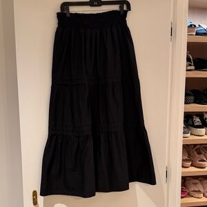 Anthropologie Black Tiered Maxi Skirt